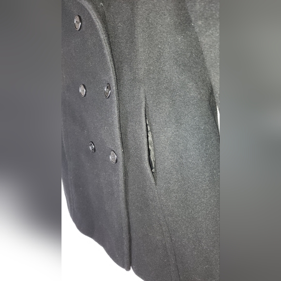 Marvin Richards women's wool cashmere blend black wool peacoat size small - Picture 6 of 8